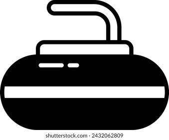 Curling game glyph and line vector illustration