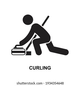 curling game icon vector flat design vector illustration.