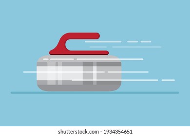 curling game icon vector flat design vector illustration.