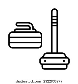 Curling game vector design, isolated on white background