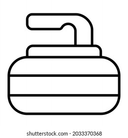 Curling Game Vector Outline Icon Isolated On White Background
