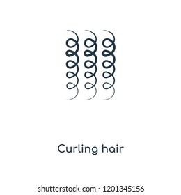 Curling hair concept line icon. Linear Curling hair concept outline symbol design. This simple element illustration can be used for web and mobile UI/UX.