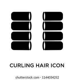 Curling hair icon vector isolated on white background for your web and mobile app design, Curling hair logo concept
