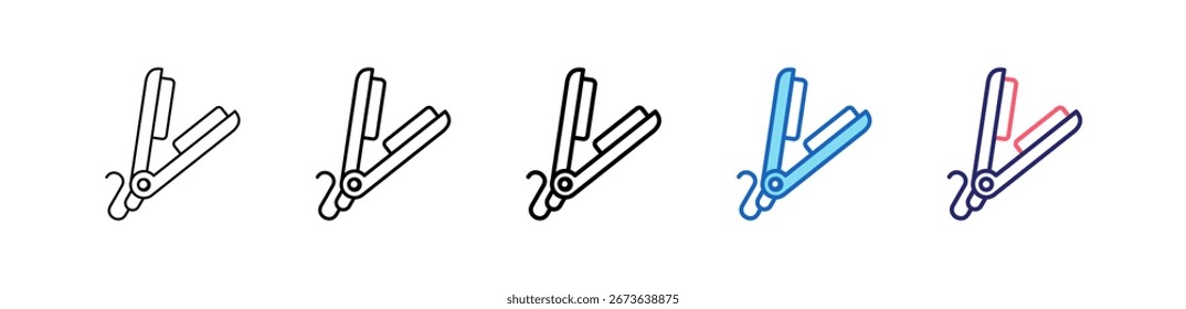 Ícone De Curling Em 5 Estilos Diferentes Conjunto Coleção.