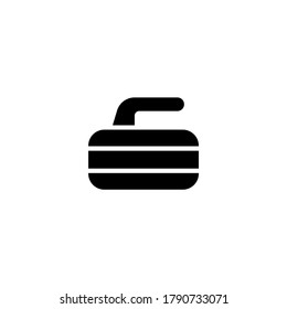 Curling icon in black flat glyph, filled style isolated on white background