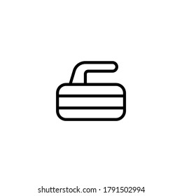 Curling icon  in black line style icon, style isolated on white background