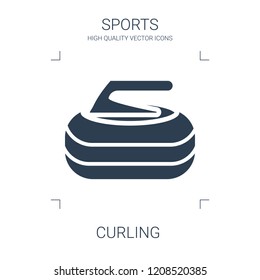 curling icon. high quality filled curling icon on white background. from sports collection flat trendy vector curling symbol. use for web and mobile
