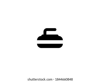 Curling stone vector icon. Isolated Curling stone illustration
