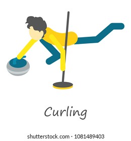 Curling icon. Isometric of curling vector icon for web design isolated on white background
