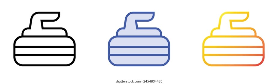 curling icon. Linear, Blue Fill and Gradient Style Design Isolated On White Background