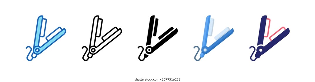 Ícone De Curling Conjunto De Estilos Múltiplos.