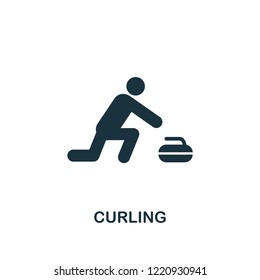 Curling icon. Premium style design from winter sports collection. UX and UI. Pixel perfect curling icon for web design, apps, software, printing usage.