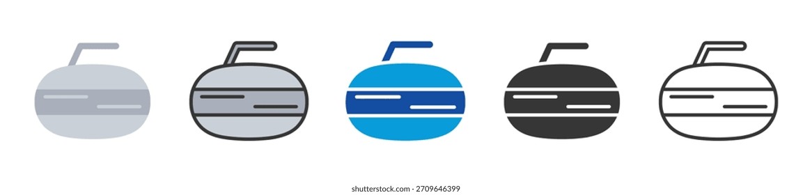 curling Symbol Set Multi-Stil verschiedene Sammlung