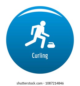 Curling icon. Simple illustration of curling vector icon for any design blue