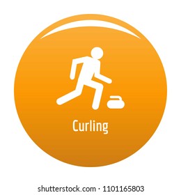 Curling icon. Simple illustration of curling vector icon for any design orange