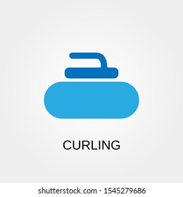 Curling icon. Curling symbol. Flat design. Stock - Vector illustration