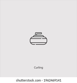 curling icon vector icon.Editable stroke.linear style sign for use web design and mobile apps,logo.Symbol illustration.Pixel vector graphics - Vector