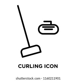 Curling icon vector isolated on white background, Curling transparent sign , linear symbol and stroke design elements in outline style