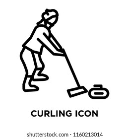 Curling icon vector isolated on white background, Curling transparent sign , linear symbol and stroke design elements in outline style