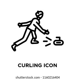 Curling icon vector isolated on white background, Curling transparent sign , linear symbol and stroke design elements in outline style