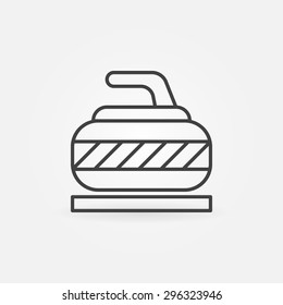 Curling icon - vector sport curling stone symbol or logo in thin line style