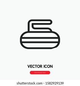 Curling icon vector. Curling symbol. Linear style sign for mobile concept and web design. Curling symbol illustration. Pixel vector graphics - Vector.