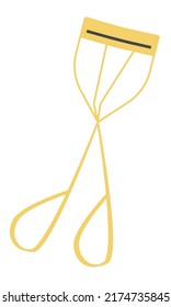 Hierro de curado para pestañas. Herramienta de maquillaje. Estilo plano. Ilustración del vector