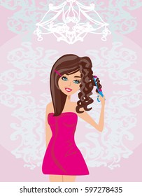 Curling iron and hair 