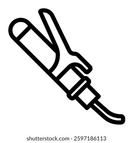 Curling iron icon line style transparent