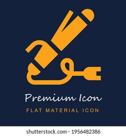 Curling Iron premium material ui ux isolated vector icon in navy blue and orange colors svg