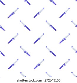 Curling iron. Seamless pattern with irons. Hand-drawn background. Vector illustration. Real watercolor drawing.