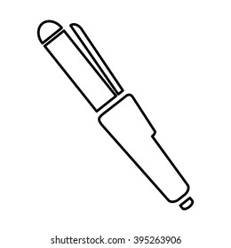 curling iron thin line icon