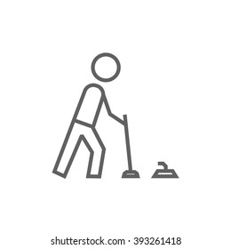 Curling line icon.