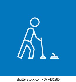 Curling line icon.