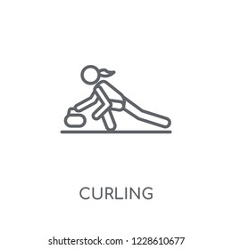 Curling linear icon. Modern outline Curling logo concept on white background from Sport collection. Suitable for use on web apps, mobile apps and print media.
