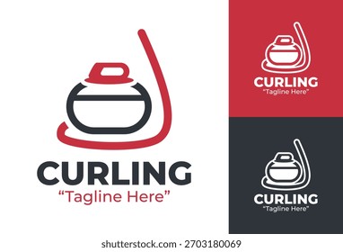 Curling Logo Dynamisches und Action-Packed Design