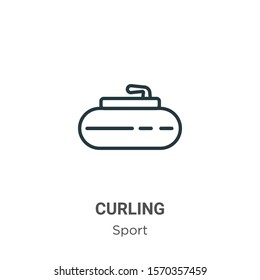 Curling outline vector icon. Thin line black curling icon, flat vector simple element illustration from editable sport concept isolated on white background
