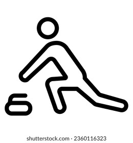 Curling player line icon, Winter sport concept, Curling sport game sign on white background, curler athlete icon in outline style for mobile concept and web design. Vector graphics