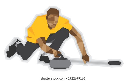 curling player sports vector design