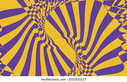 patrón morado curvado en un fondo naranja
