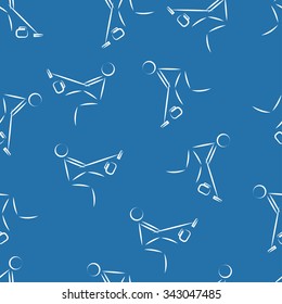 Curling seamless pattern background. Winter sports. Vector illustration.