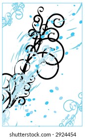 Curling shapes on white