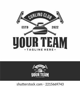 curling sport badge emblem logo