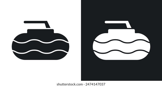 Curling sport icon set. Curling stone vector symbol. Rock sign.