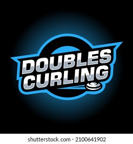 Curling Sport Logo Design Vorlage Inspiration, Vektorgrafik.