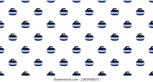 Curling sport repeated backdrop. curling stone symbols seamless pattern. vector illustration. Winter sporting template print. Wintery activity design for T-shirt, banners, competition wallpapers