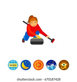 Curling Sport Vector Icon