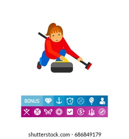 Curling Sport Vector Icon