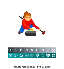 Curling Sport Vector Icon