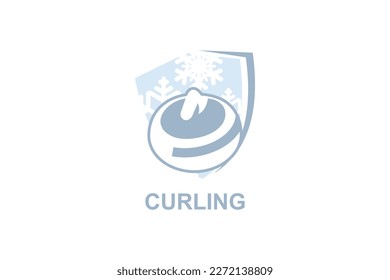 curling sport vector line icon. an athlete playing curling. sport pictogram, vector illustration.